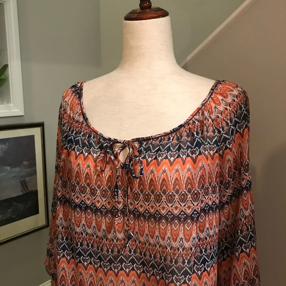 MAX STUDIO Women’s “Boho” Peasant Top Blouse Size Medium - Picture 8 of 8